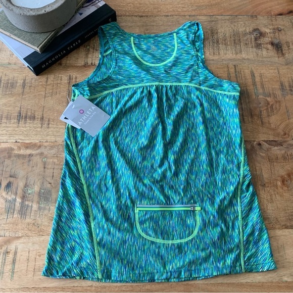 Athleta Womens Green Blue Burnout Running Athletic Tank Size Small - Picture 3 of 13